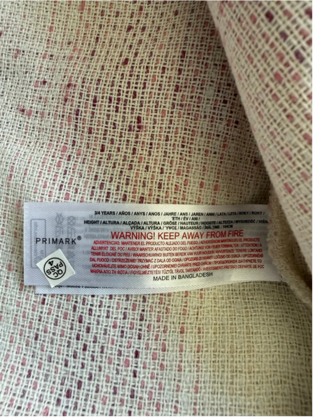 Girls Primark Plaid Shacket 3T Pink White